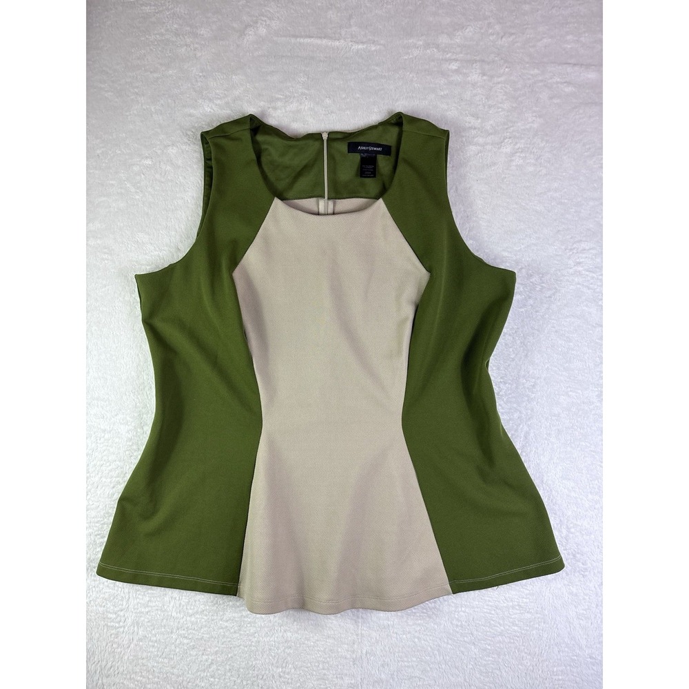 Ashley Stewart Women's peplum top Sleeveless Casual Dress green Sz 22/24